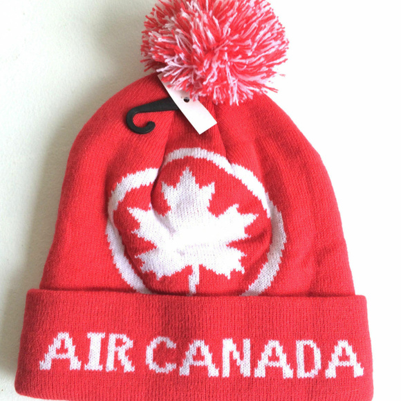 Air Canada Winter Ski Toque Knit Pom Beanie Hat - Picture 5 of 6